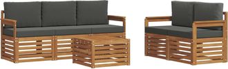 vidaXL Conjunto De Sof&aacute;s De Exterior 6 Uds. Natural Y Antracita Vidaxl