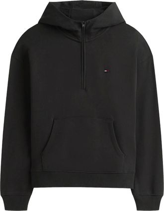 Tommy Jeans Felpa con mezza zip - Nero