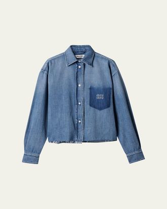 Miu Miu Denim Oversized Button-Down Shirt