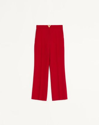 Valentino Pantaloni In Wool Crepe Donna ROSSO 36