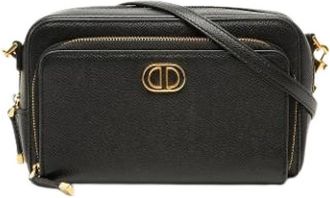 Dior Pre-owned Caro Double Pouch - Dames - Vintage Schoudertas - Zwart - ONE Size - Leer - Vintage