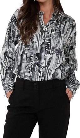 Esqualo Womens City Print Blouse In White