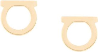Ferragamo Golden Gancini Stud Earrings