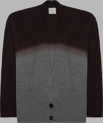 Alysi V-Neck Gradient Wool-Blend Cardigan