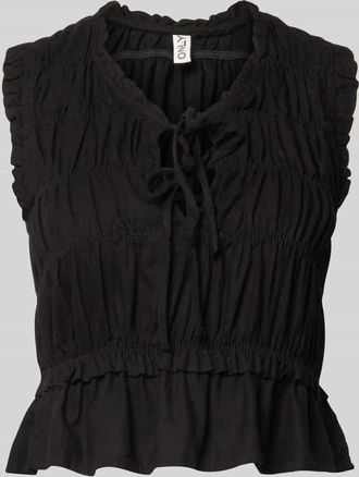 Only Regular Fit Blusentop aus Viskose-Leinen-Mix Modell GOA in Black, Gr&ouml;&szlig;e XL