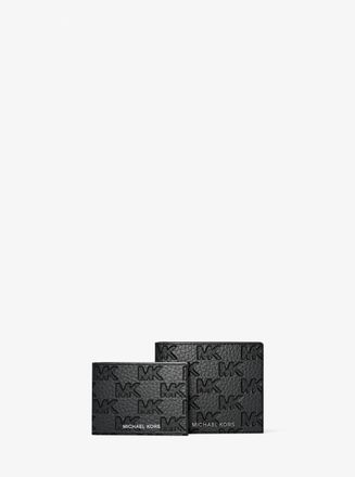 Michael Kors Hudson Logo Embossed Leather Billfold Wallet and Passcase