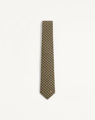 Valentino Garavani Cravatta Valentie In Cotone Jacquard Con Motivo Chamber E Dettaglio Vlogo Signature Uomo MULTICOLOR UNI