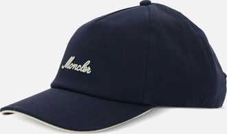 Moncler Mens Signature Logo Cap Navy - Size: OS