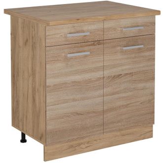 Vicco Mueble Bajo De Cocina R-line, Sonoma, 80 Cm, Et Roble