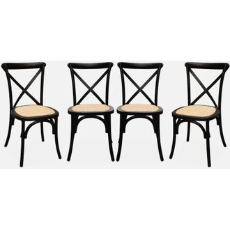 Sweeek Sweeek - Set di 4 sedie da bistrot in legno vintage
