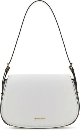 Michael Kors Leren Schoudertas Lydia Flap - Dames - Schoudertassen - Wit - ONE Size - Tassen