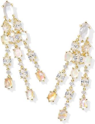Kendra Scott Cailin Statement Womens Earrings Earring Gold White Mix, Brass/Gold-Plated