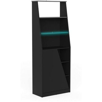 Dmora Estante Para Libros Avena, Estanter&iacute;a Para Juegos, Porta Libros M&oacute;vil, Biblioteca, 72x34 H185 Cm, Negro - Dmora