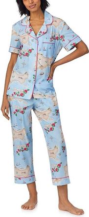 Bedhead Pajamas Cotton Woven Short Sleeve Cropped Pj Set Womens Pajama Sets Ciao Capri : LG (US 12-14)