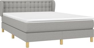 vidaXL Vidaxl - Cama Box Spring Con Colch&oacute;n Tela Gris Claro 140x190 Cm