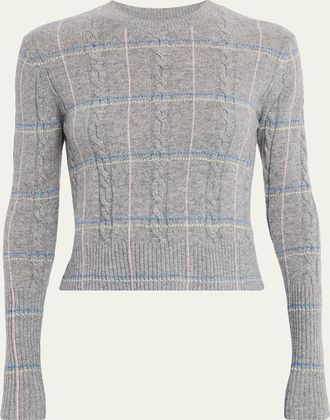 Guest In Residence Grizzly Stripe Cashmere Crewneck Sweater
