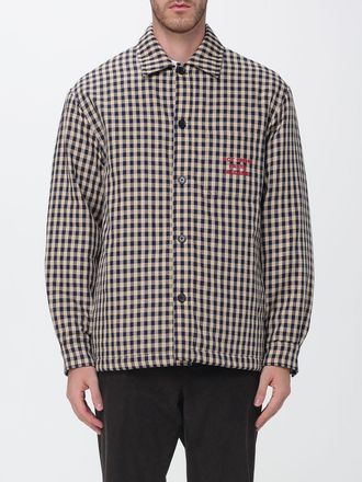 Dr&ocirc;le de Monsieur Dr&ocirc;le de Monsieur Checkered Cotton Shirt Jacket with Slogan Print