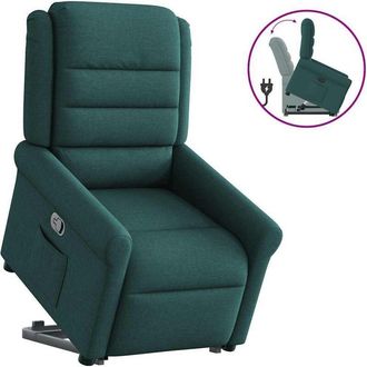 vidaXL Sill&oacute;n Reclinable Elevable Tela Verde Oscuro Vidaxl