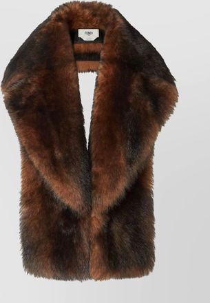 Fendi reversible faux fur wide collar scarf