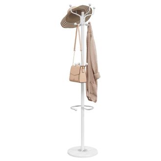 Berkfield Home Coat Stand with Umbrella Holder White 180 cm Powder-coated Iron