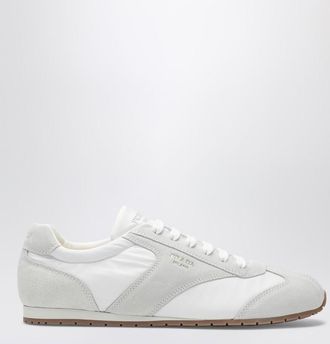 Prada White fabric and suede sneakers