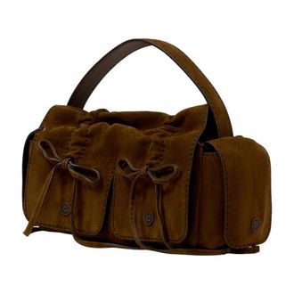 Acne Studios Unisex Multipocket Calfskin Shoulder Bag Brown