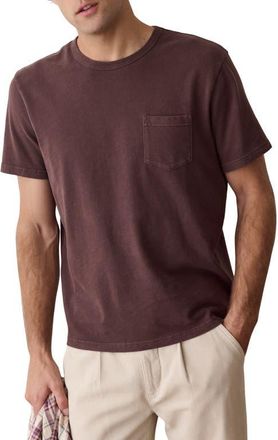 Marine Layer Luxe Slub Pocket T-Shirt in Java at Nordstrom, Size Medium