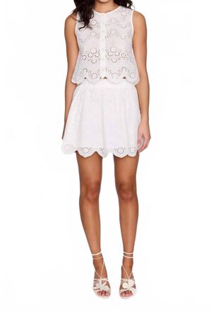 Minkpink Tahlia Embroidery Top And Mini Skirt Set In White