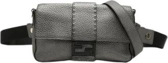 Fendi Pre-owned Vintage Satchel - Dames - Vintage Heuptassen - Grijs - ONE Size - Leer - Vintage