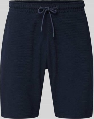 Christian Berg Shorts aus Baumwolle mit Strukturmuster in Marine, Gr&ouml;&szlig;e 3XL