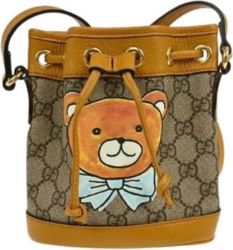 Gucci Pre-owned Bucket Bags, female, Beige, Size: ONE SIZE Pre-owned Vintage Bucket Bag