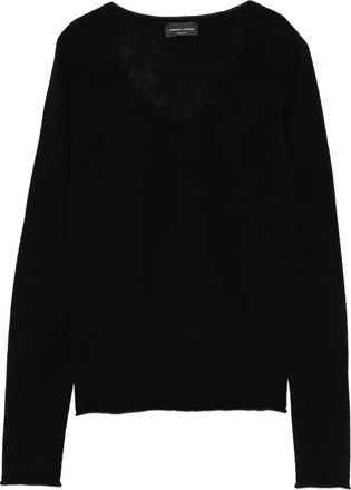 Roberto Collina Maglione con scollo a V - Nero