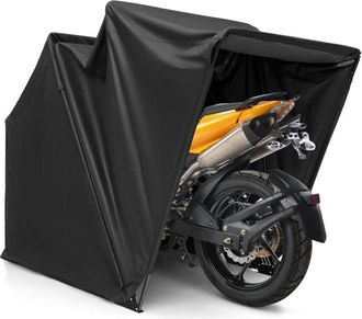 Costway Costway - Telo Moto per Esterno, Garage per Moto con Copertura in Tessuto Oxford, Finestre a Rullo in Rete, Portatile e Impermeabile, 342 x 137 x 193