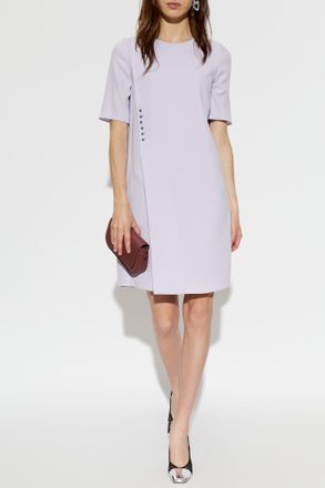 Emporio Armani Dress With A Pleat, Womens, Purple