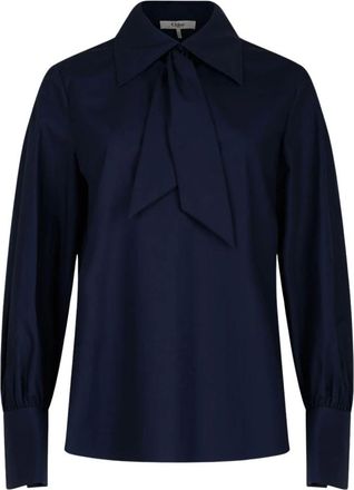 Chlo&eacute; Blouse met strik aan de voorkant - Dames - Blouses & Shirts - Blauw - Maat: XS Katoen