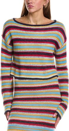 Rowing Blazers Stripe Long Sleeve Wool & Mohair-Blend Top