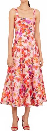 Saloni Sabrina Dress In Kinjaro Garden