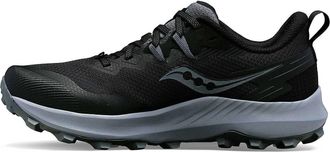 Saucony Womens Peregrine 14 Wide Sneakers In Black / Carbon