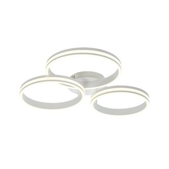 QAZQA Qazqa - Dise&ntilde;o Plaf&oacute;n Blanco Con Led Regulable En 3 Pasos 3-luces - Navara Aluminio /pl&aacute;stico /acero Redonda Incluye Led Max. 3 X Watt