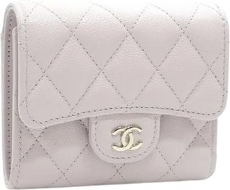 Chanel Pre-owned Wallets, female, Purple, Size: ONE SIZE Pre-owned Leather Wallet