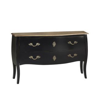 Robin des Bois C&oacute;moda estilo shabby chic, encimera de roble, 2 cajones negro