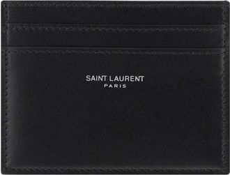 Saint Laurent Zwarte Kalfsleren Bos Taurus Portemonnee