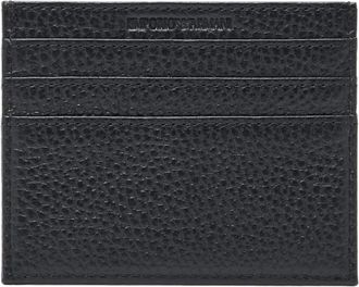 Emporio Armani Geschenkdoos met getrommeld leren riem en kaarthouder - Heren - Portefeuilles - Zwart - ONE Size - Leer - Accessoires