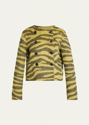 Proenza Schouler Courtney Zebra Wool-Cashmere Jacket