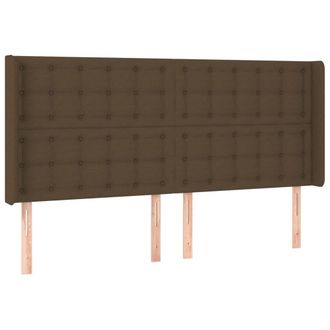 vidaXL Cabecero Con Orejas De Tela Marr&oacute;n Oscuro 183x16x118/128 Cm Vidaxl