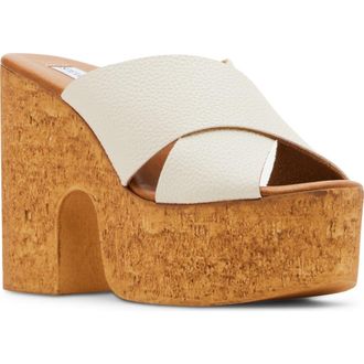 Steve Madden Saffron Platform Sandal in Bone Leather at Nordstrom Rack, Size 10