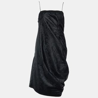 Sportmax Black Floral Print Synthetic Sleeveless Dress