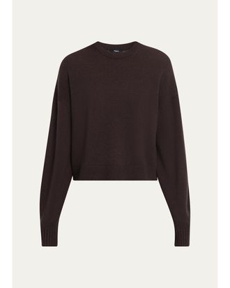 Theory Cashmere Cropped Crewneck Sweater