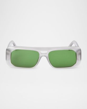 Palm Angels Mens Willow Acetate Rectangle Sunglasses