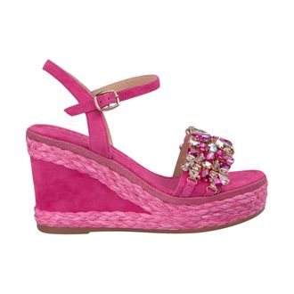 Alma En Pena Wedges, female, Pink, 7 UK, Wedge strap jewel details
